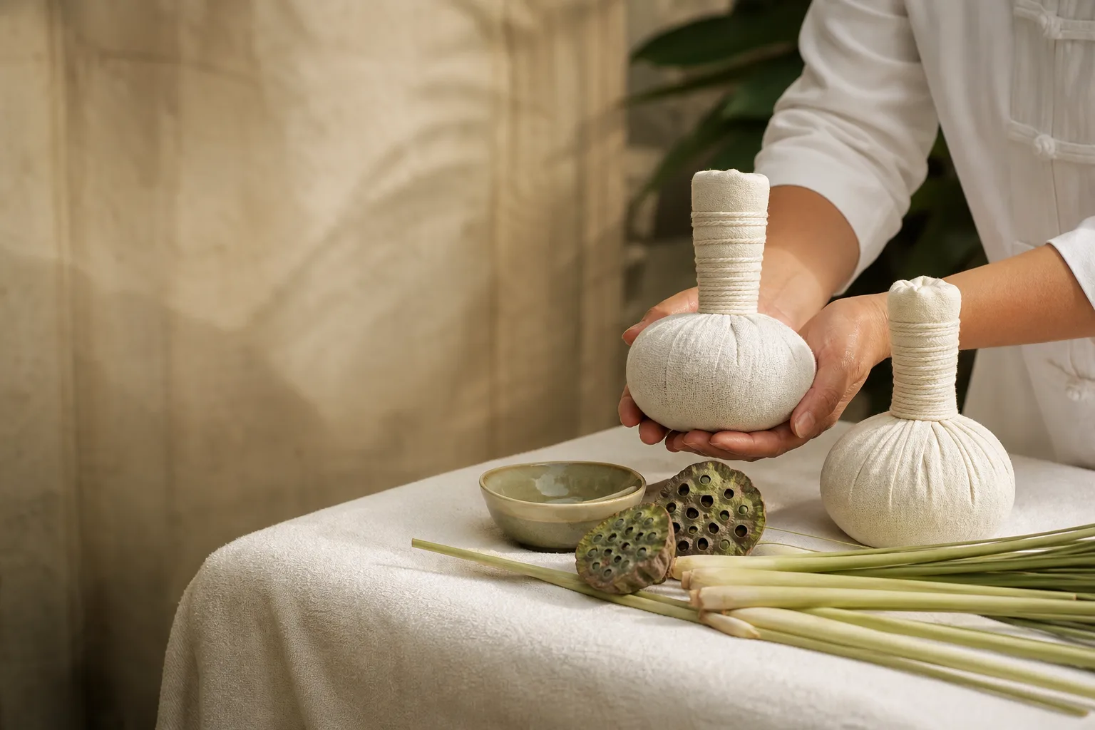 KO SA Mui de Luxe – Kräuterstempel Massage KO SA Mui de Luxe – Kräuterstempel Massage